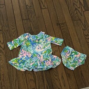 Lilly Pulitzer Floral Baby Dress and Bloomers Set